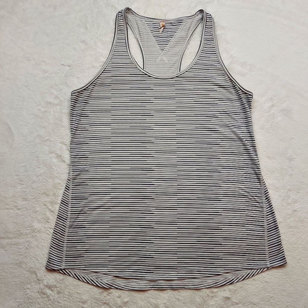 Lucy White Gray Athletic Workout Racerback Tank Top Size L
